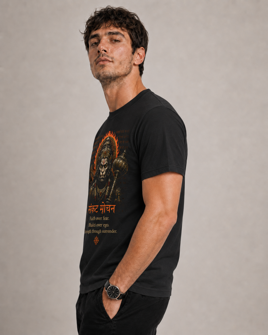Bajrangbali T-shirt cotton made