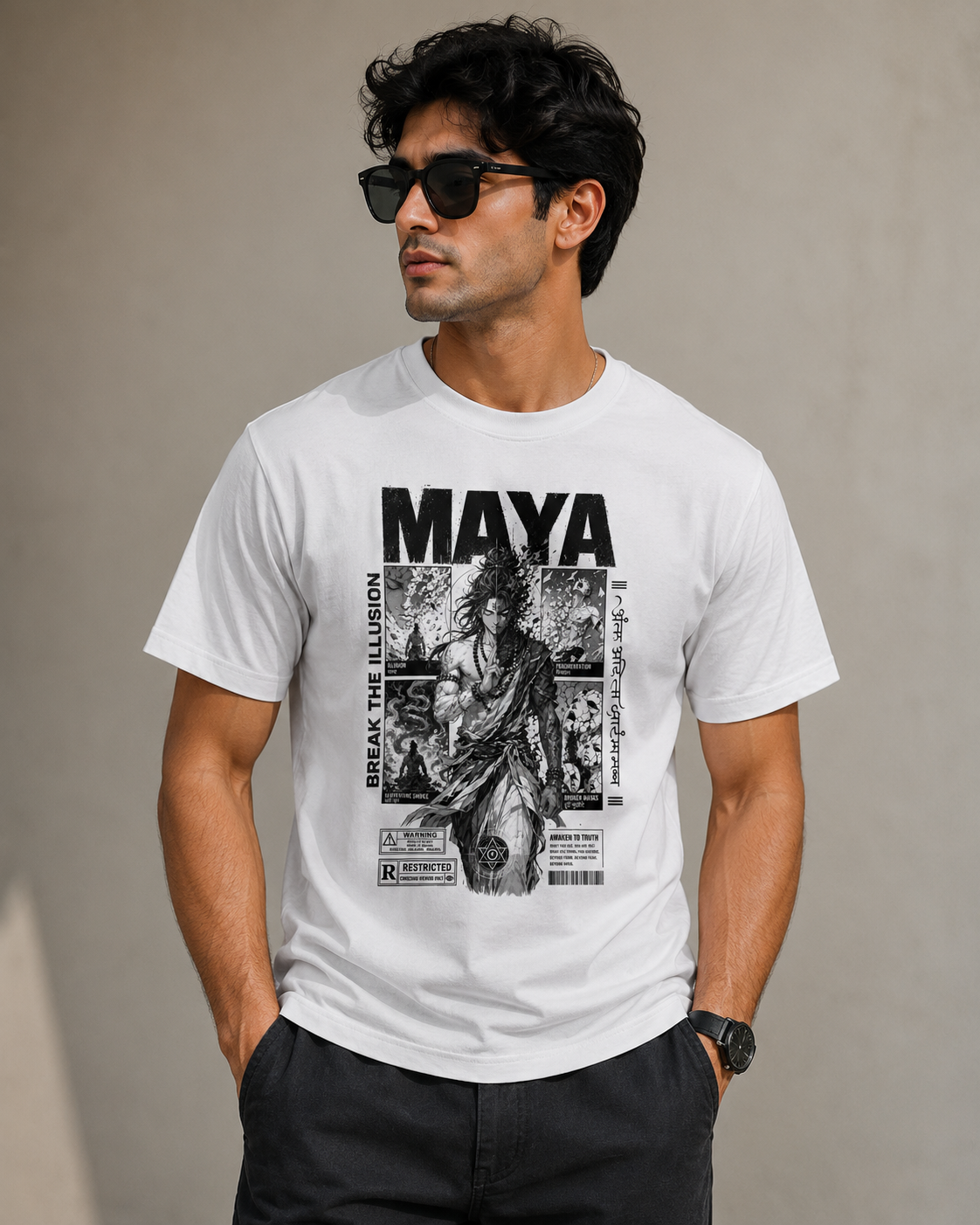 Maya Theme Cotton T-shirt