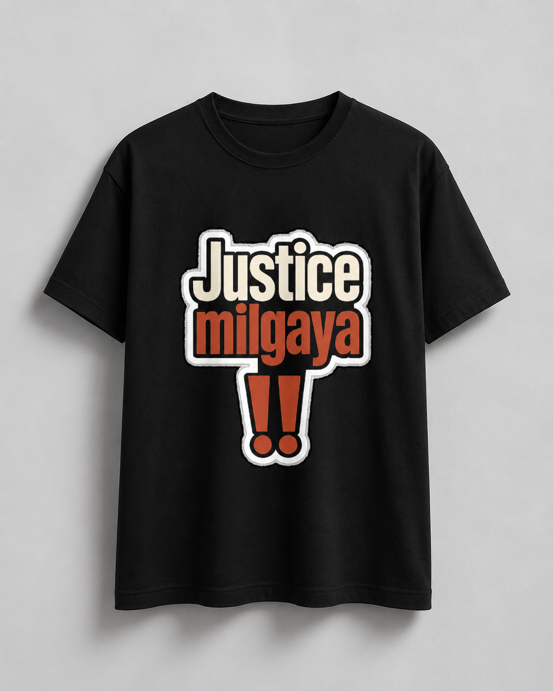 Cotton t-shirt with Justice theme
