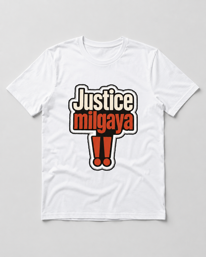 Cotton t-shirt with Justice theme