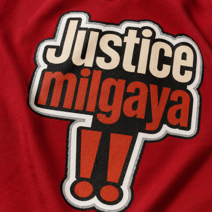 Cotton t-shirt with Justice theme