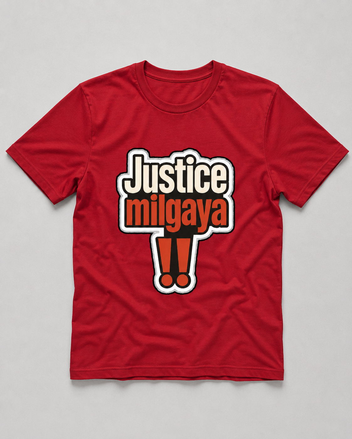 Cotton t-shirt with Justice theme