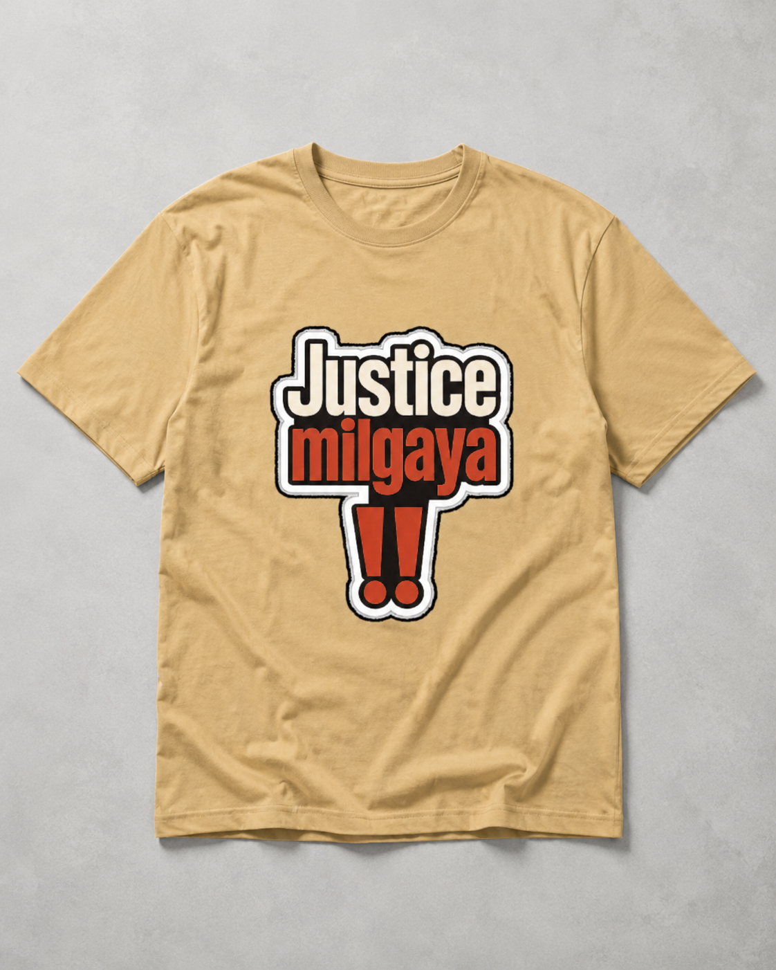 Cotton t-shirt with Justice theme